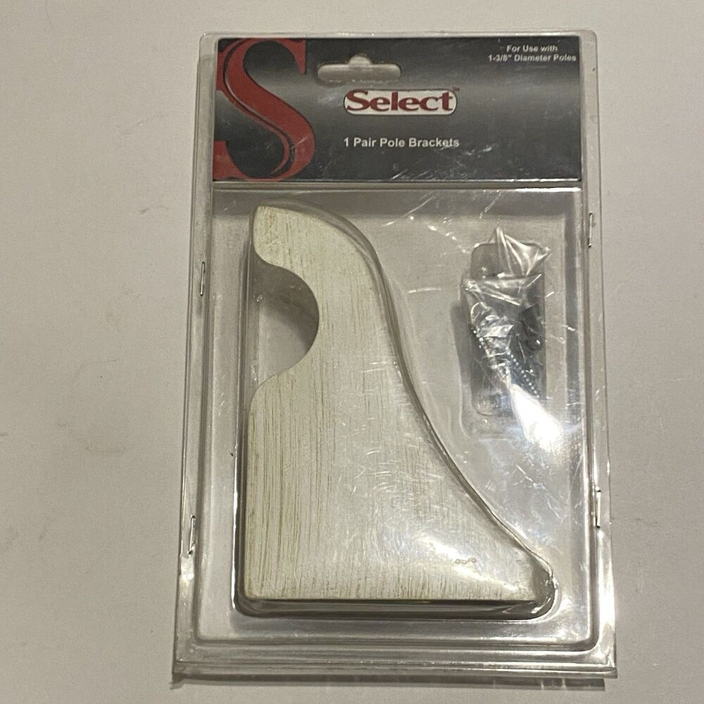 SELECT Wood Pole Mounting Brackets for 1 3/8" Pole Parchment Natural White